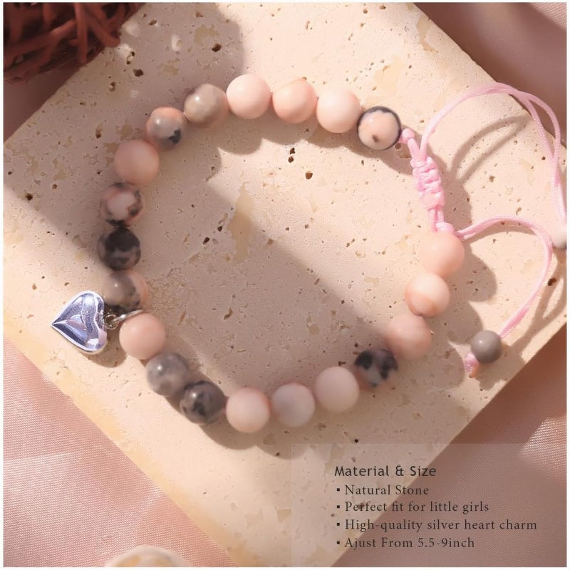 Chuchoter To My Daughter/Granddaughter/Niece Bracelet,Sweet Heart Natural Stone Beaded Bracelet For girl,Birthday Christmas Valentines Graduation Gifts for girl - Image 3